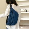 Borsa da vita in denim rétro da donna, zainetto stile college, marsupio casual, borsa a tracolla crossbody unisex ad alta capacità e borsa da cintura