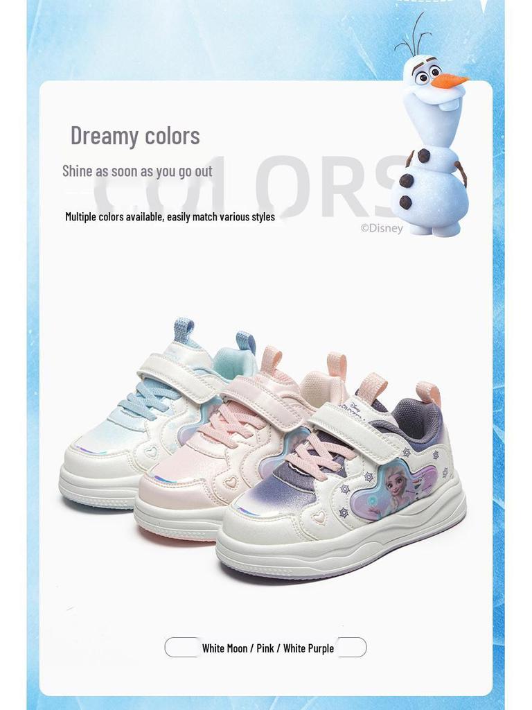 Marken Leuchtende Wasserdichte Leder Cartoon Prinzessin Schuhe für Mädchen, Modische Low-Top Sneaker für Frühling/Herbst 2025