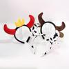 Hairbands Festive Photo Booth Props Cartoon Cow Horn Headbands Party Headpiece Fun Headbands for Music Festivals
