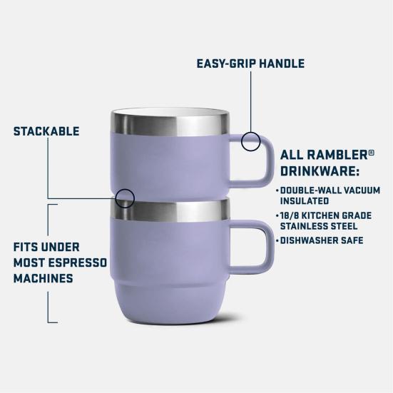 6/8 Oz nerezový vakuový šálek Izolovaný hrnek na espresso Kávový hrnek Keramická podšívka Stohovatelný přenosný cestovní termohrnek