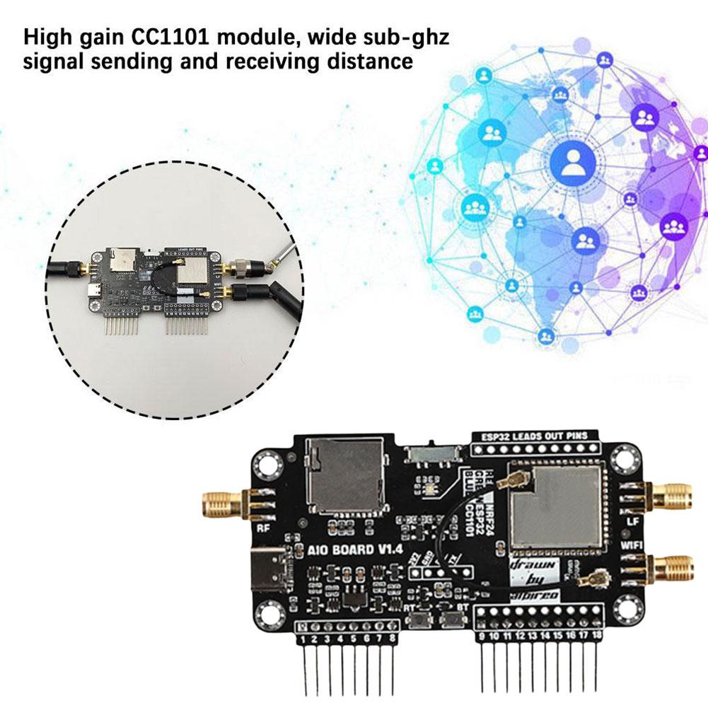 Flipper Zero Modifikasjonsmodul Støtter NRF Sniffer Mousejacker NRF24+ESP32 Utviklingskort Wifi 2.4G Høy Gain CC1101 Stabil