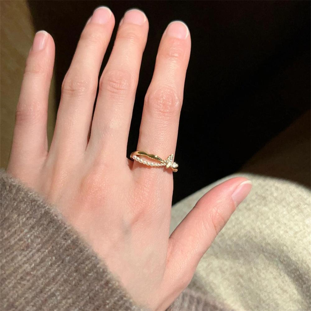 Colored Zircon Butterfly Ring Open Ring Versatile Exquisite Jewelry