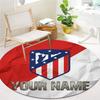 Atletico Fan Gear Custom Name Round Area Rug Carpet Rug For Living Room Bedroom Sofa Playroom Decor Nonslip Floor Mat