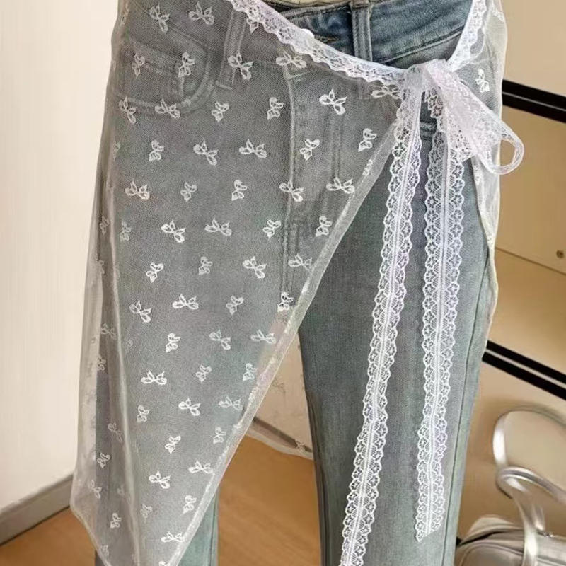 Summer Durable Lace Bandana Scarf Korean Style Triangle Neckerchief Boho Waist Belt For Girls Countryside Photo Accessories