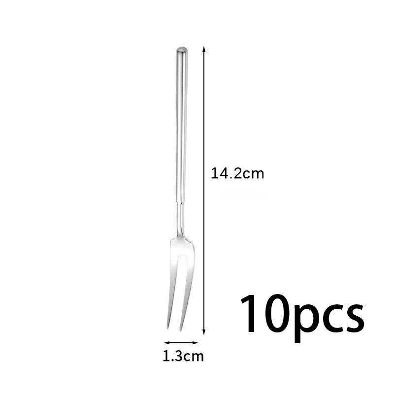 304 Stainless Steel Fruit Fork Cake Dessert Fruit Picks Mooncake Pick for Parties and Events Party Kitchen Tableware