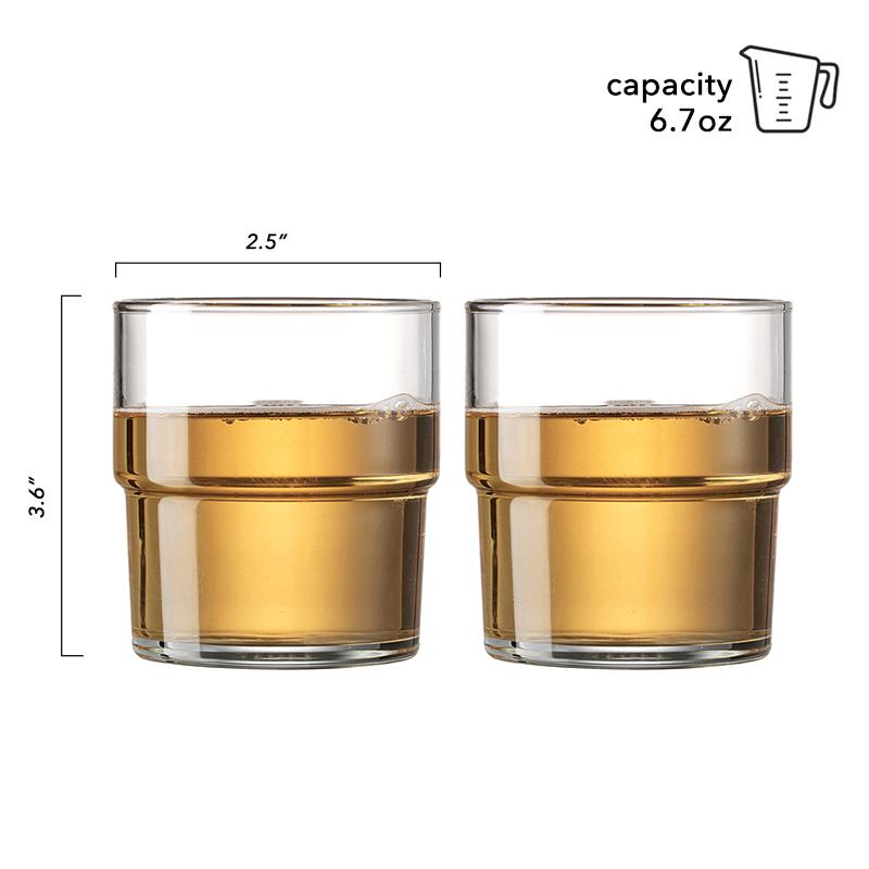 Drinking Glasses,Clear Water Glasses Set of 6,Stackable Drinking Glass Cup Glassware for Milk,Juice,Mojito,Beer,Dishwasher Safe