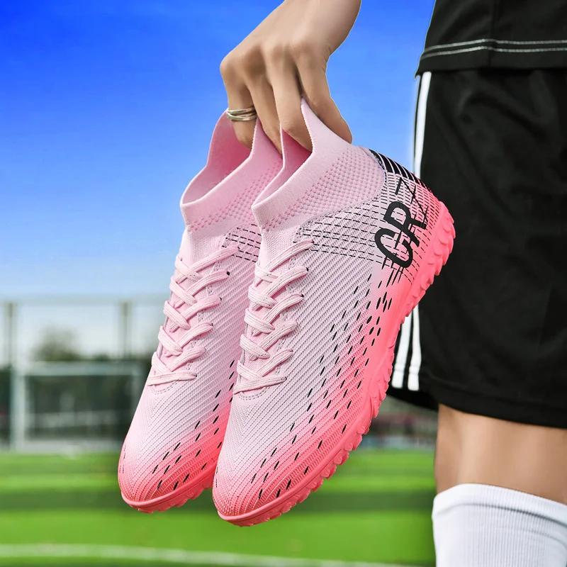 Hohe Fußballschuhe Herren Sommer Trainings- und Wettkampfschuhe Gummisohle Sportschuhe und Tasche Zubehör