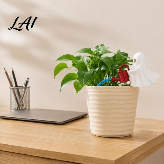 Small Fun Plant Sculptures Cute Ghost Watering Decor 3D Printed Water Can Figurine Funny Indoor Potted Greenery Accents Pot Ornament Spooky
