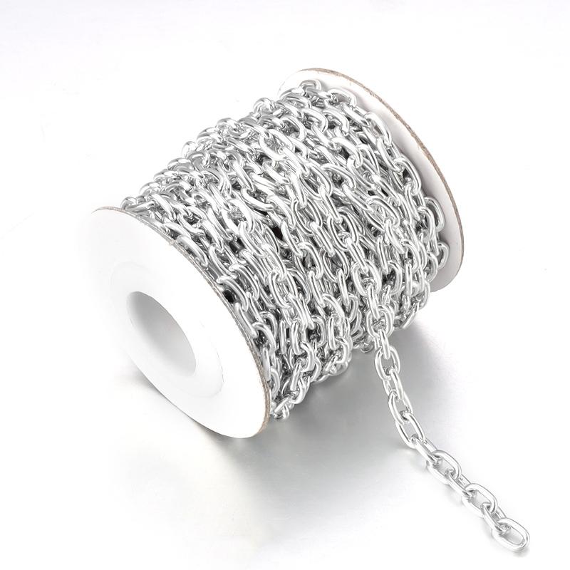 5 Yards/Roll Metal Aluminum Chain O-Shaped Chains for Jewelry Findings Bracelet Necklace Clothing Accessories Supplies