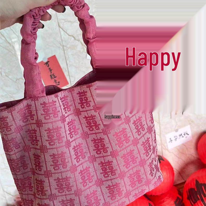 2025 Double Happiness Wedding Handbag: Chinese-Style Bridal & Bridesmaid Gift Bag