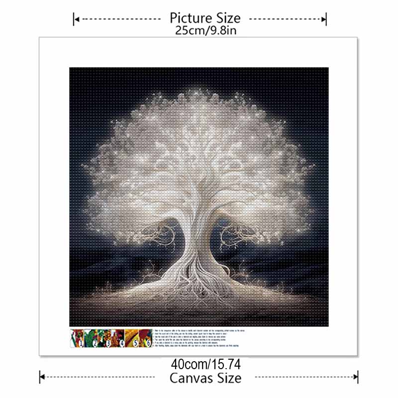 Neuankömmling 5D DIY Vollkreis Diamantmalerei "Silberbaum" Stickerei Kreuzstich Heimdekor Geschenk