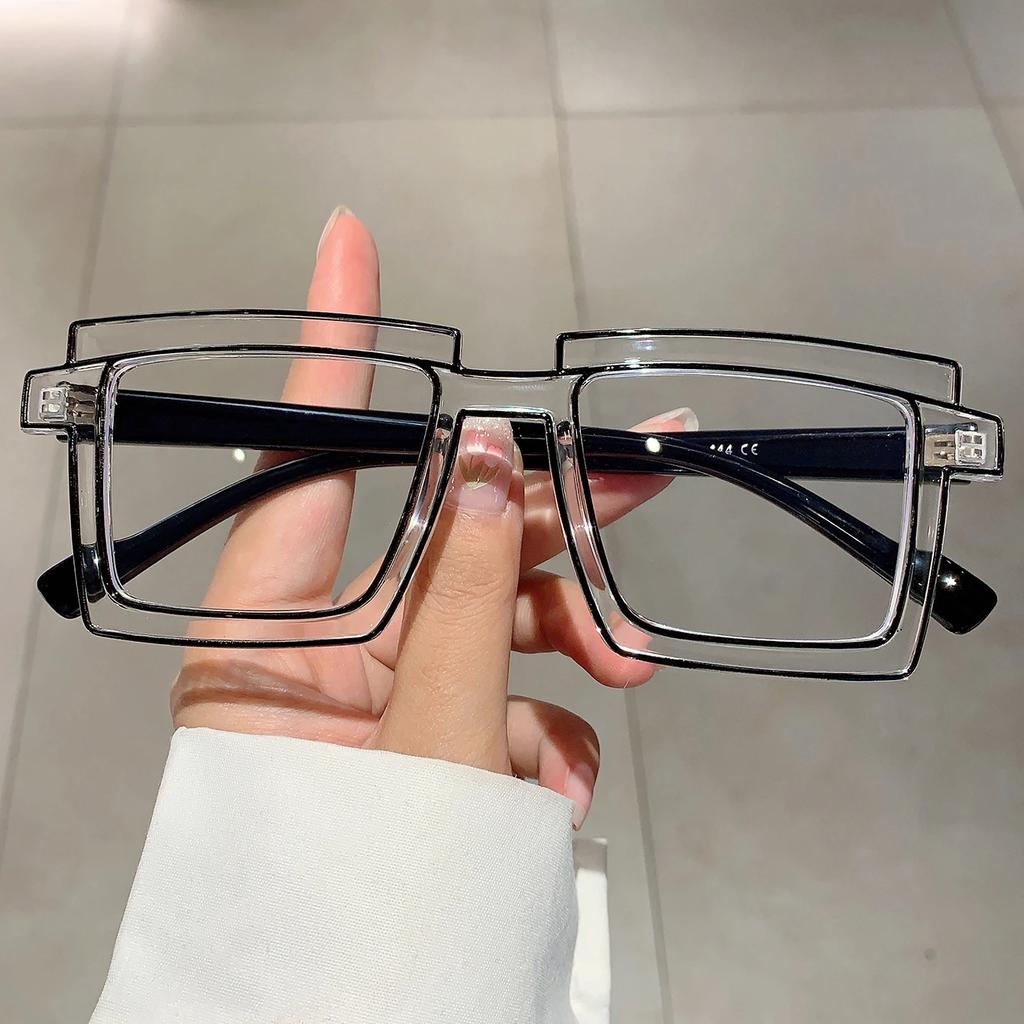 Vintage Square Eyeglasses  New Cute Cartoon Style Blue Light Blocking Spectacles Ins Trendy Optical Computer Eyewear