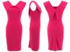 Women's Summer Sleeveless Square Neck Office Dress with Back Zipper and Skirt Slit