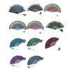 Colorful Hand Fan Elegant Peacock Feather Folding Fan for Halloween and Vintaged Type Occasion Decoration