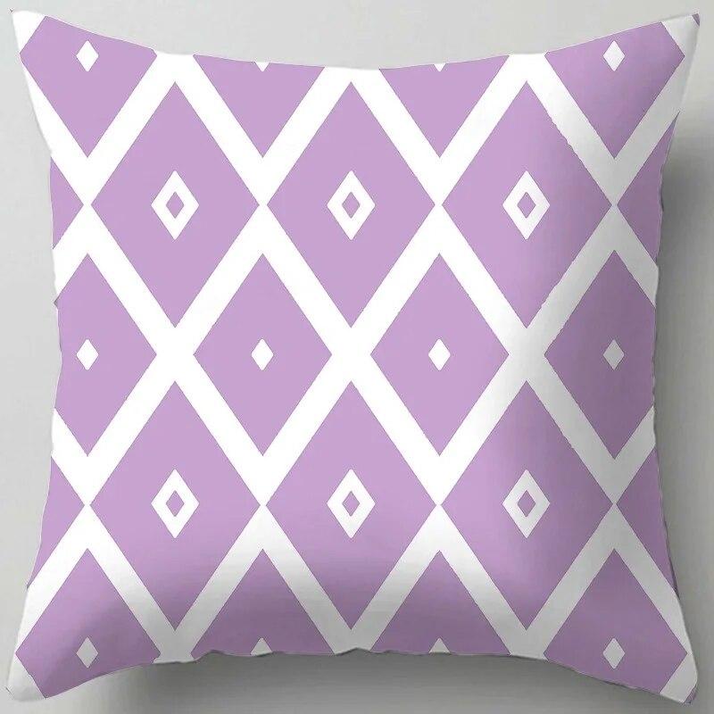 Noon Home Bedroom Decoration Rest Cushion Pillow Cover Geometric Light Luxury Digital Print Sofa Cushion Cover
