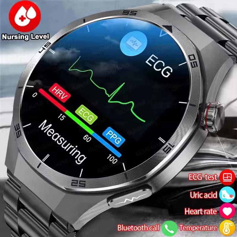 2025 Ny EKG+PPG Tre Høye Smartklokke Lipider Urinsyre Blodtrykk Smartklokke Menn NFC Sport HD Anrop Helseklokke for iOS Android