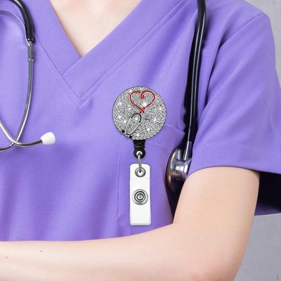 Card Reel Nurse Badge Holder Nurses Day Gifts Name Accessories Funny Shiny for Volunteer Doctor