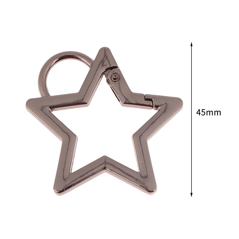 Hollow Star Shaped Spring Clasp Metal Carabiner Keychain Bag Clip Hook Dog Chain Buckle Connector Diy Jewelry Making Accessories