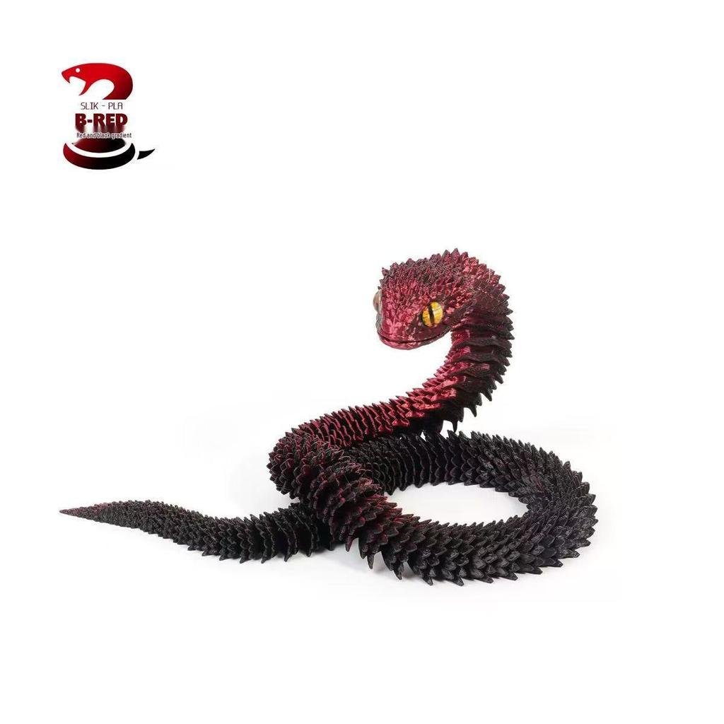 3D Printed Viper Egg Set: Articulated Small Snake Figurine Desktop Ornament Toy for Children
