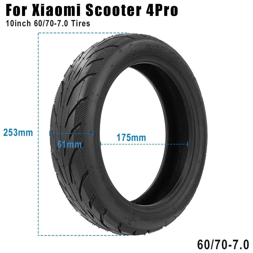 60/70-7.0 Vacuum Tire for Xiaomi 4 Pro 10Inch Rubber Thicken Tubeless Tyres Wheel Replacement Electric Scooter Accessories Parts