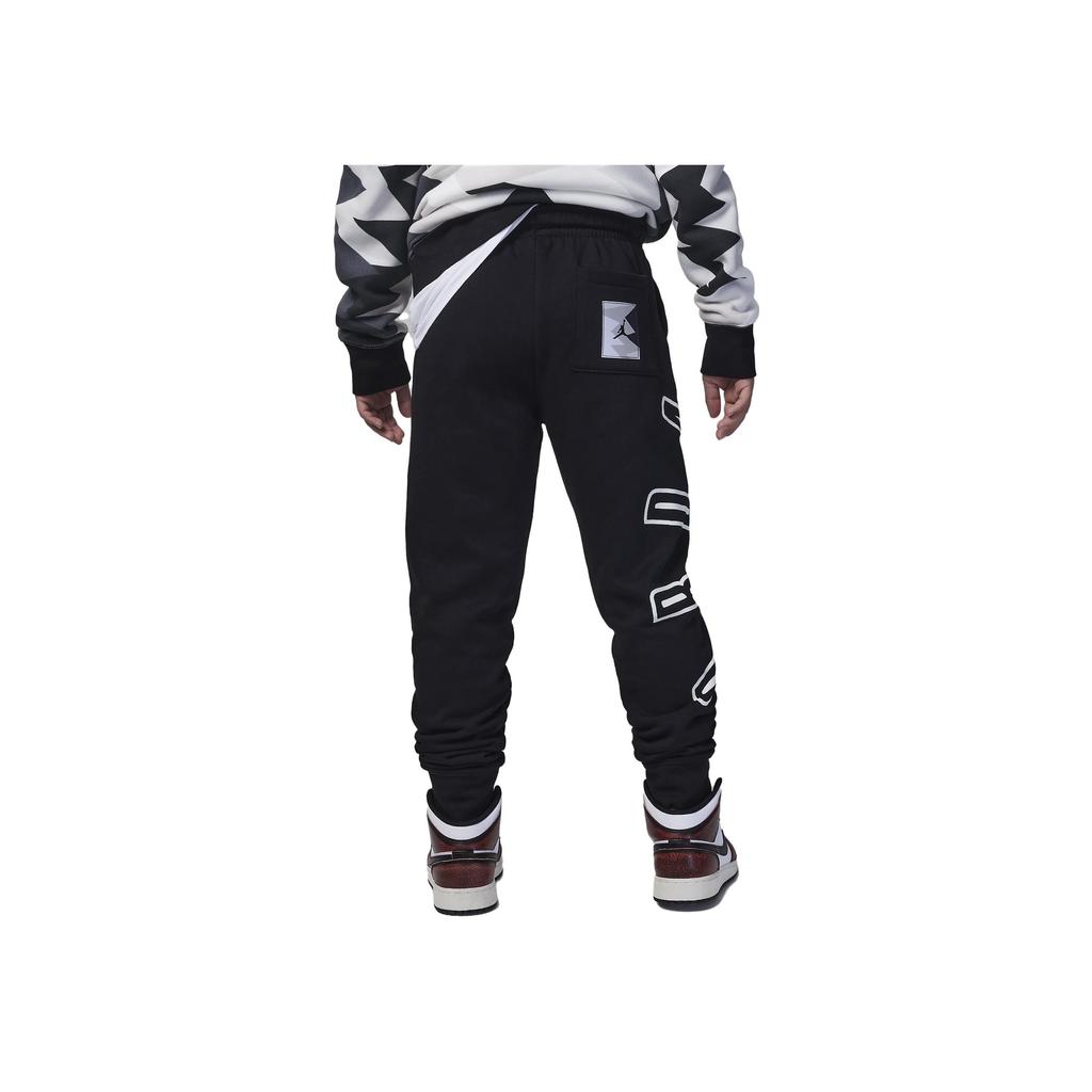 Jordan MJ Flight MVP Terry Hose Buchstaben-Print Kordelzug Bündchen Freizeithose Kinderhose Schwarz FV2819-010