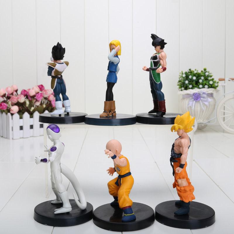 6pcs/Set Dragon ball Z Android No. 18 Son Goku Frieza Vegeta Kuririn PVC  Action Anime Figure Toys 10-12CM Decoration For Gifts