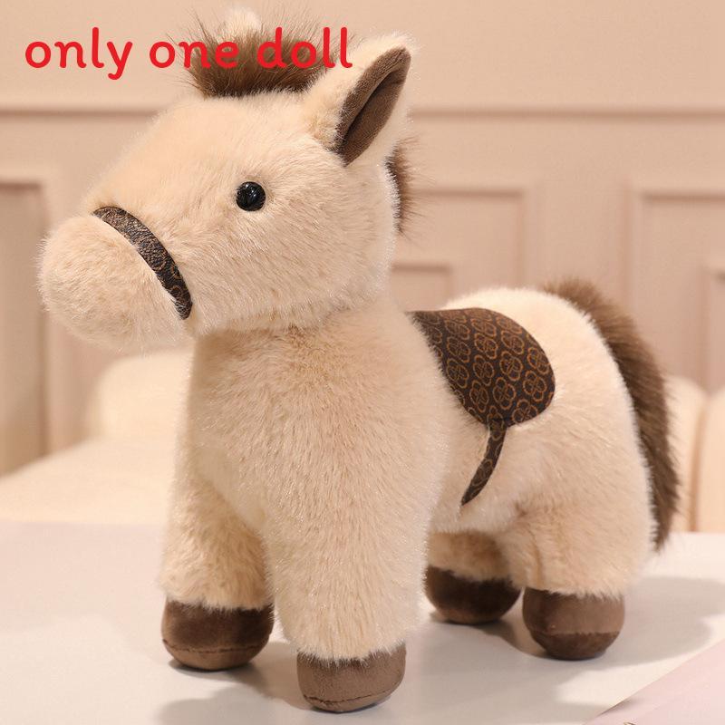 

Plush Pony Toy With Pp Cotton Filling For Kids And Collectors Beige,20cm