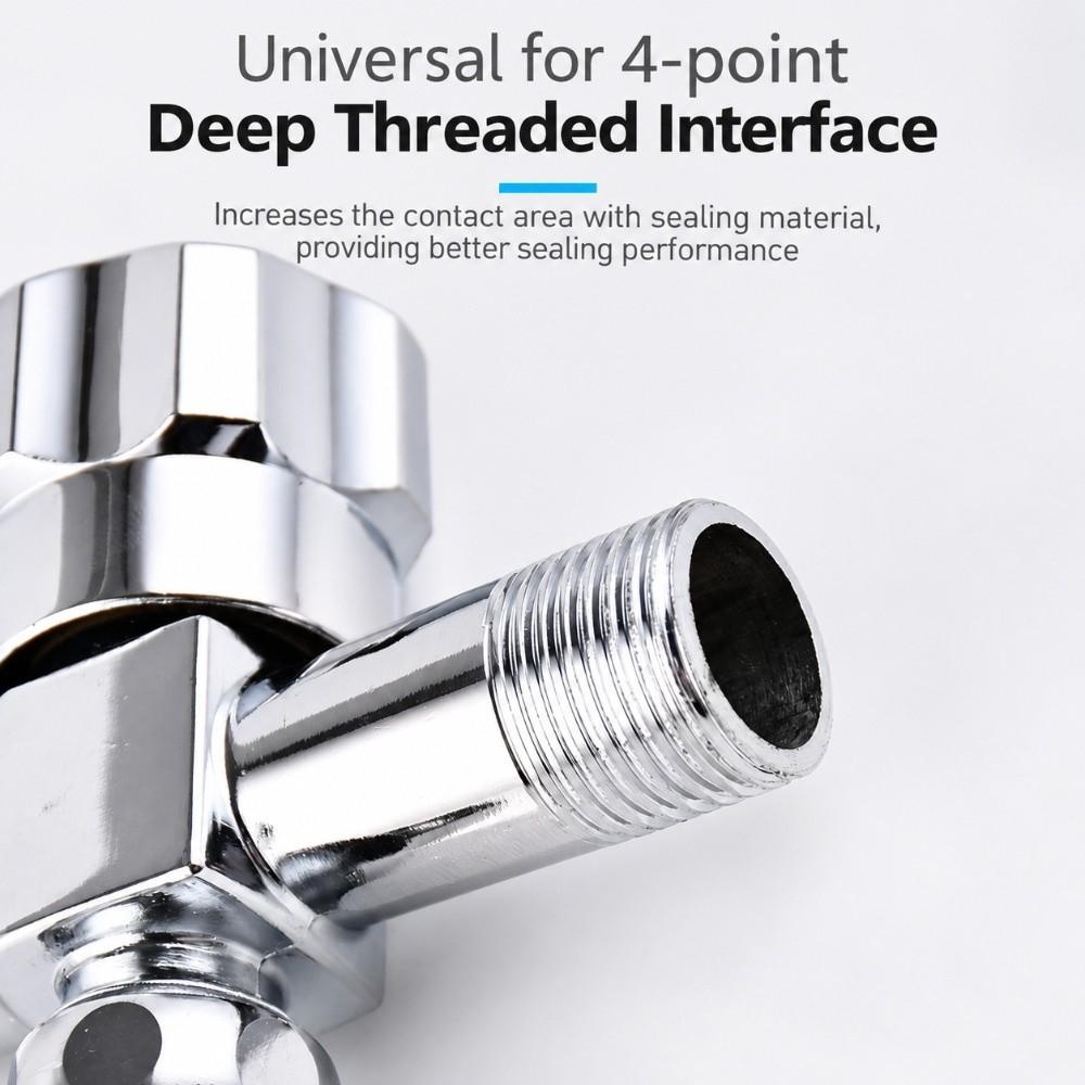 G1/2 Dual Control Water Tap Stainless Steel One in Two Out Faucet Dual Outlet Faucet Kitchen Sink