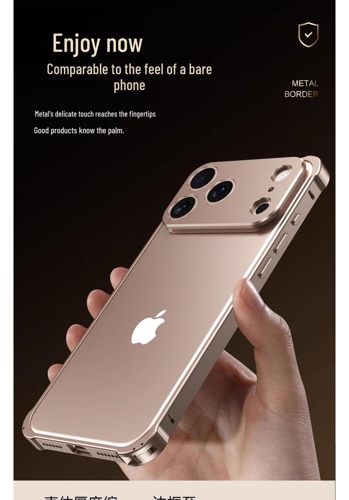 iPhone 17 Pro Max Clamshell Metal Frame Case with Heat Dissipation and Drop Protection