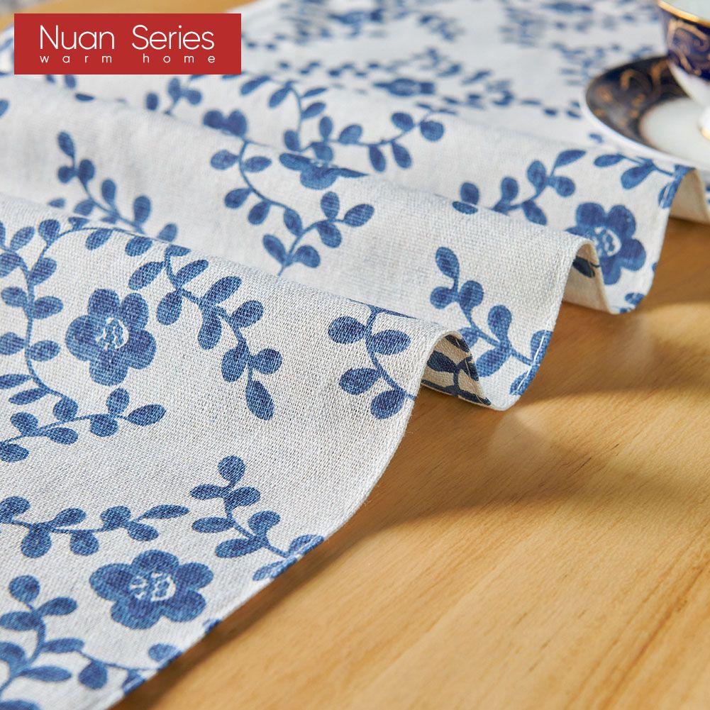 1PC Nuan Series Chinese Retro Style Plum Blossom Printed Cotton Linen Table Runner for Dining Table Kitchen Decor Home Decor