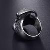 Jianjie Retro Alloy Skull Ring with Domineering Death Scythe Design for Men