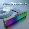 Portable Wireless Subwoofer with RGB Backlit Colorful Light Bluetooth-compatible Speaker for Home Desktop Laptop Support TF Card USB
