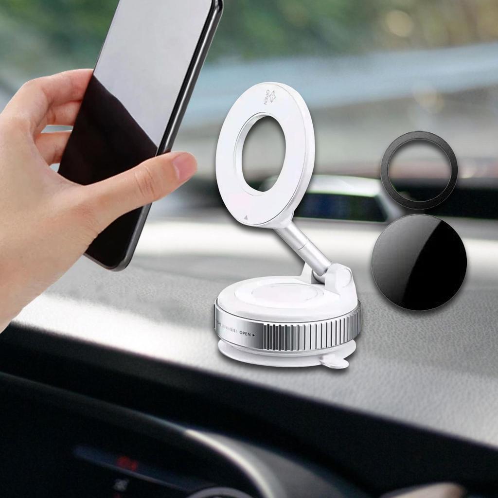 Magnetic Car Phone Holder Foldable Accessories for Glass Mirror Black