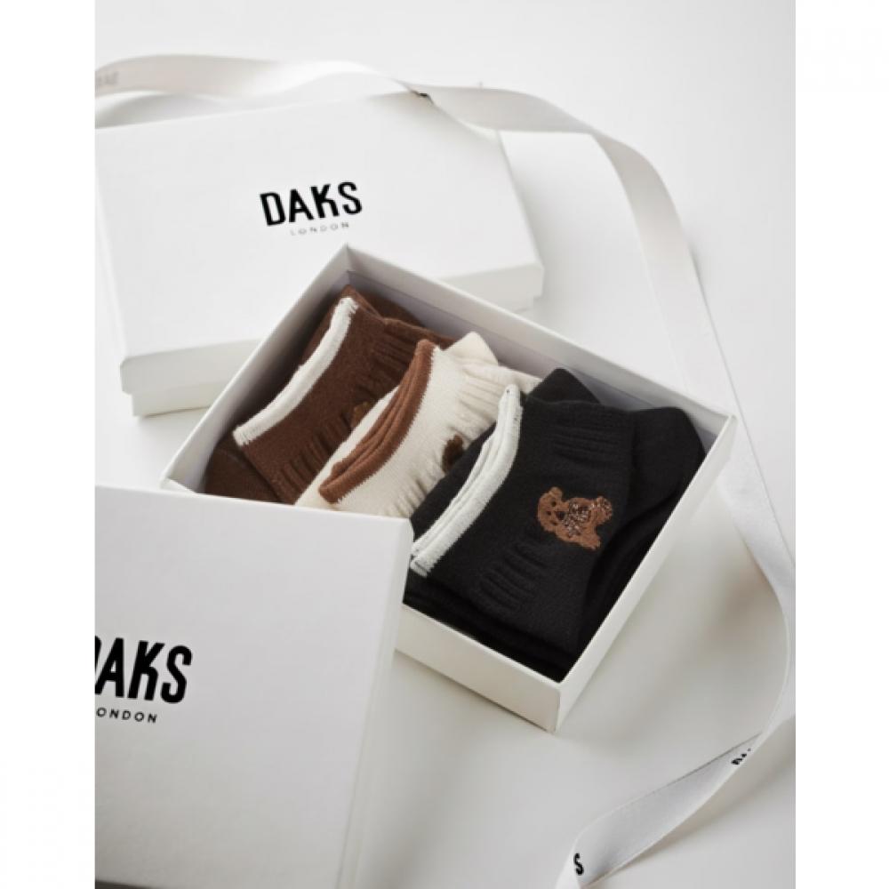 DakS Women S Short SockS With Black Embroidery Decoration Cotton Blend 3 Pack Dc Single option