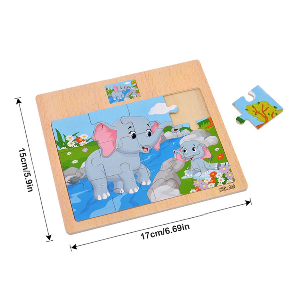 1pc Wooden Jigsaw Puzzle Kids Cartoon Animals Traffic Car Puzzles Game Kids Montessori Educational Toys for Children