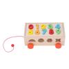 Geometric Shape Blocks Sorting Toy Colorful Wooden Numbers Blocks Matching Pull Cart