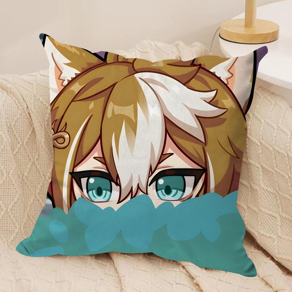 

Gorou Cute Genshin Impact Cushion Cover Silky Short Plush Invisible Zipper Dustproof Sofa Pillow Case For Home Decor 30x30cm