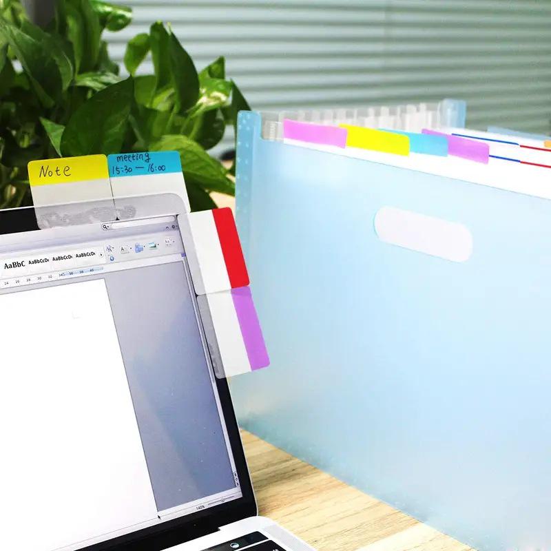 Waterproof Translucent Sticky Notes with Color Index Tabs