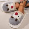 Fashion Cute Cartoon Animal Plush Slippers Women Indoor Non Slip Pvc Platform Flurry Slippers Woman Light Bedroom Cotton Slides Female