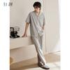 Xuan Liang Soft Sleepwear Men's Summer Thin Cotton Short Sleeved Pants Casual Relaxation Cool Home Clothing Set