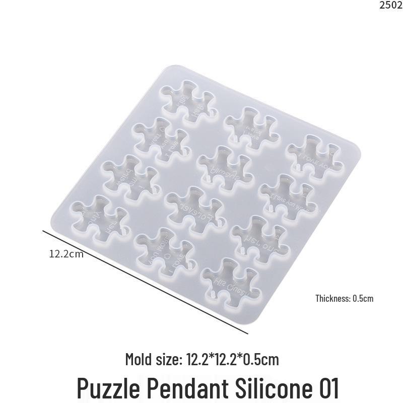 

Poppy DIY Resin Couple Necklace Pendant Mold with Valentine s Day English Quotes Puzzle Tag Silicone Mold