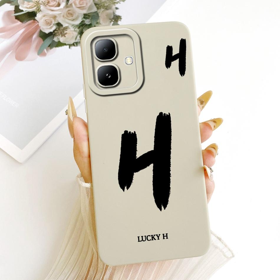 For Infinix Smart 20 2026 Lucky Initial Letter Phone Case For Infinix Smart20 X6840 X6840B Soft Silicone Shockproof Cases Bumper