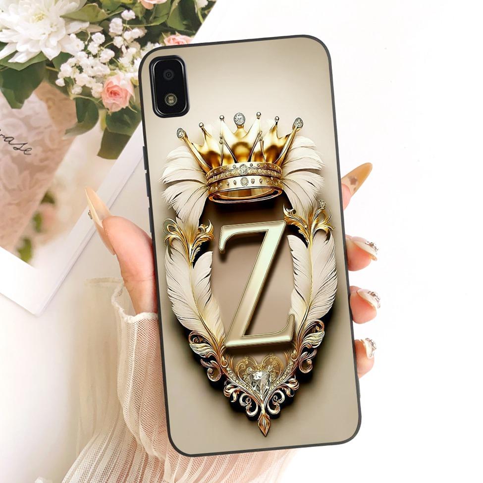 Casing For ZTE Blade L210 Cover Case Luxury Crown Fashion A-Z Letters 2D Flat Pattern Soft Bumper