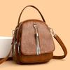 Versatile soft leather portable shoulder messenger bag change bag