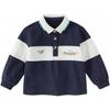 DAVE & BELLA Boys' Long-Sleeve Contrast Polo Shirt