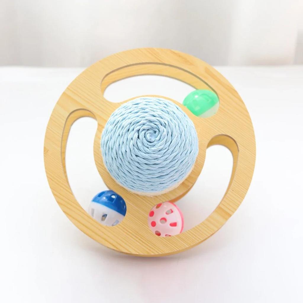 Cat Toy Sisal Turntable Track Play Plate Ball Tumbler Wear-Resistant Cat Scratching Board Cat Toy