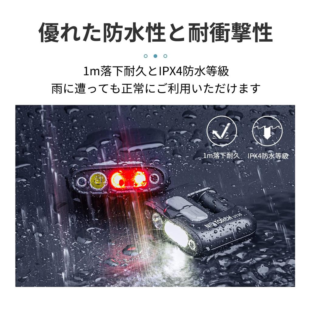 NEXTORCH LED Headlight Cap Light 320 Lumens Small Rechargeable White Light Red Light 4 Level Dimming Sensor Function Accessories High Brightness SOS