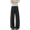 Hoge Taille Wijde Pijpen Pakbroek voor Heren Losse Pasvorm Geplooide Casual Broek
