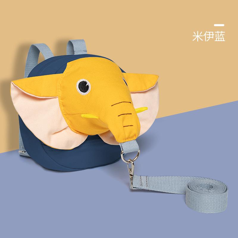 Baby Walking Artifact Baby Anti-lost Backpack Baby Elephant Anti-lost Rope Children's Kindergarten Double Shoulder Small Schoolbag Traction Rope