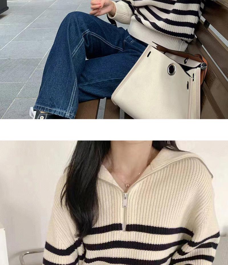 Women's Half-Zip Stand-Up Collar Sweater - Soft, Loose, Lazy Style Knit for Autumn & Winter